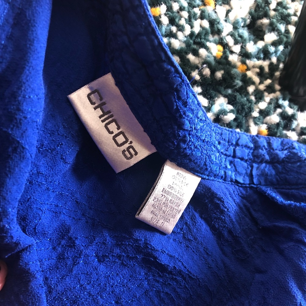 Blue Chicos Unique Button Down Blouse - image 6